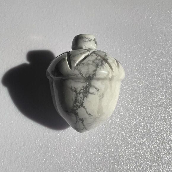 Howlite Crystal Acorn‎ Carving - Picture 6 of 12